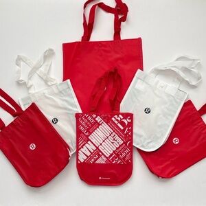 Lululemon Small and Large Reusable Shopping Tote Bags lot of 6